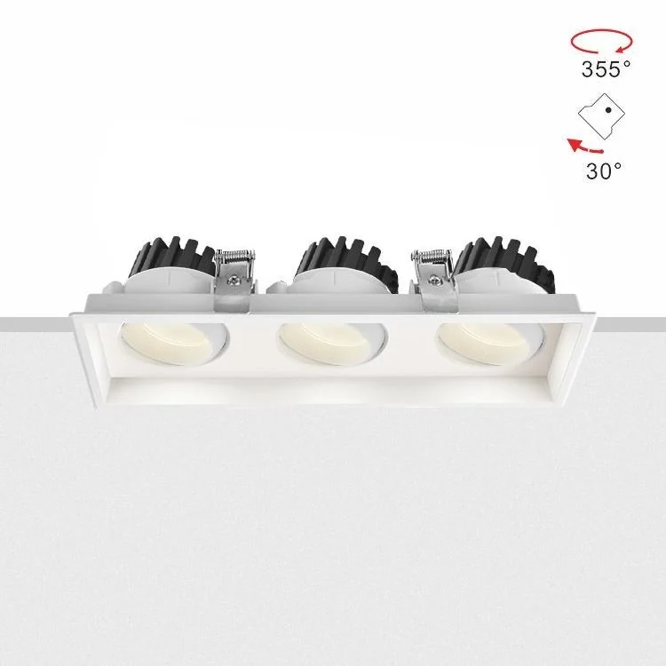 Castor triple-head adjustable downlight